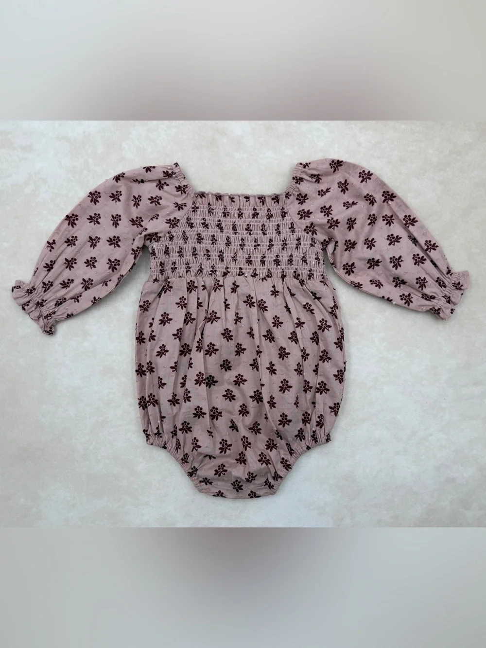 🆕 Rylee + Cru Mauve Floral Smocked One-Piece
